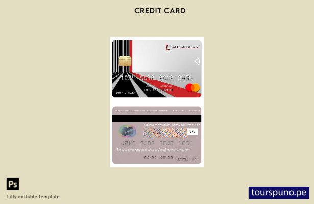 lista para imprimir plantilla de mastercard del primer banco Camerún Afriland